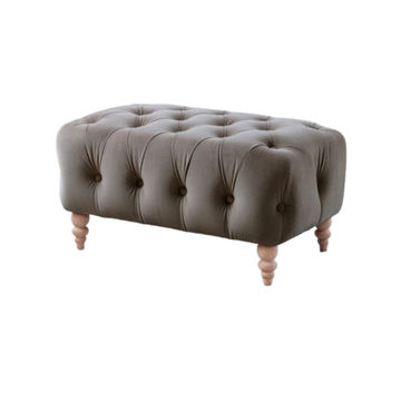 Donna Chesterfield Style Footstool - Grey