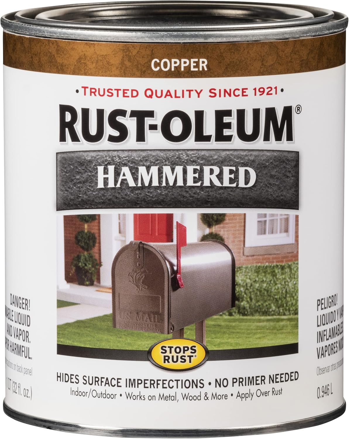 Rust-Oleum Stops Rust Hammered Brush Paint Copper 946ml
