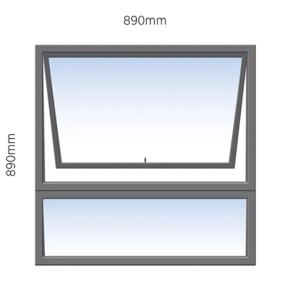 GreenLine Interiors Charcoal Window Aluminium BlackTop Hung W900mm x H900mm
