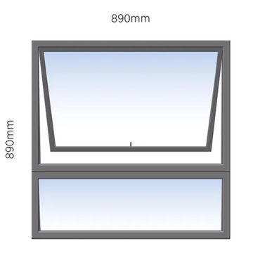 GreenLine Interiors Charcoal Window Aluminium BlackTop Hung W900mm x H900mm
