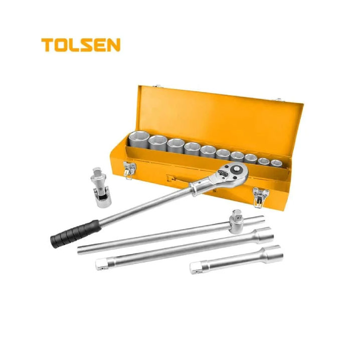 Tolsen - Socket Set 3/4 22-50mm 15 Piece Metal Case Indust