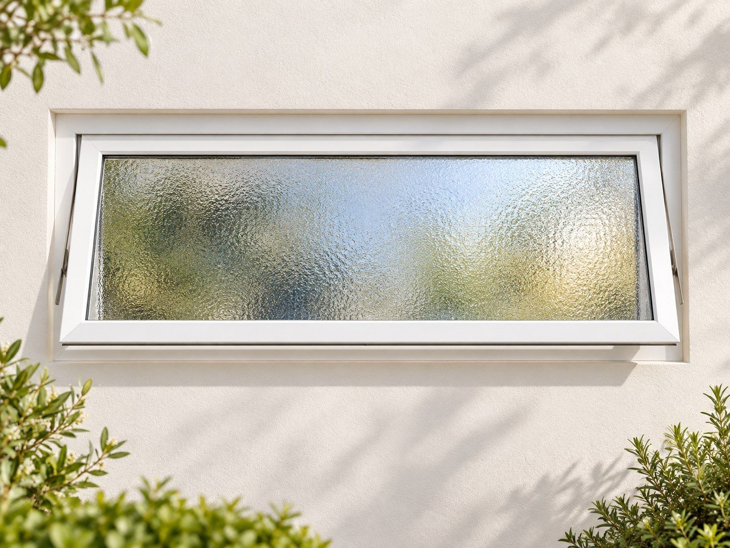 Kenzo Premium Top-Hung Aluminium Window - White, 900 400 mm, Single Opener, Obscure Safety Glass