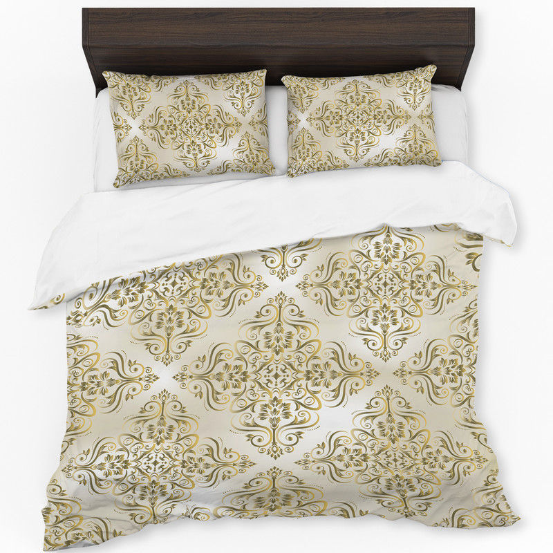 Vintage Gold Duvet Cover Set Double