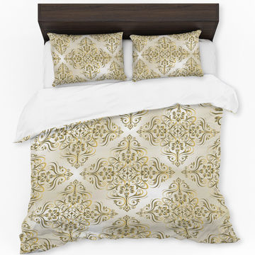 Vintage Gold Duvet Cover Set Double