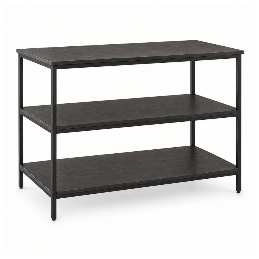Forge Kitchen Island with 2 Shelves & Lockable Wheels & Adjustable Feet