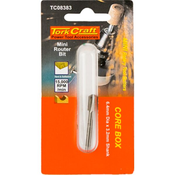 Mini Router Bit 6.4Mm Core Box 3.2Mm Shank
