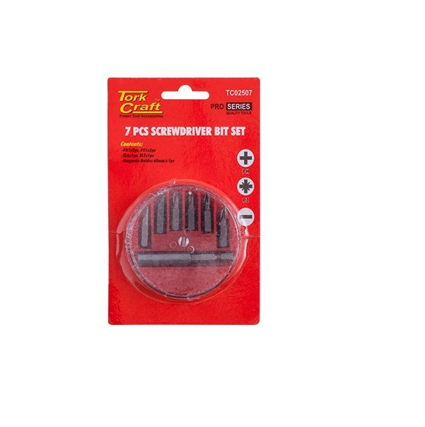 Tork Craft - Screwdriver Bit Set 7Piece - 4 Pack