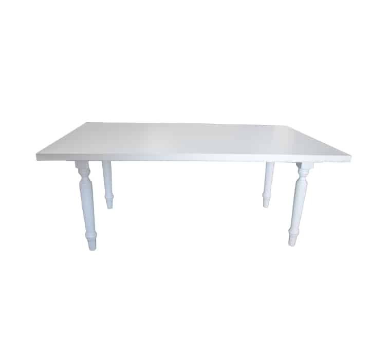 Vividitto - Kids White Rectangular Wooden Table 1.5m
