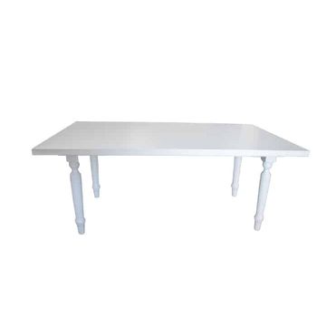 Vividitto - Kids White Rectangular Wooden Table 1.5m