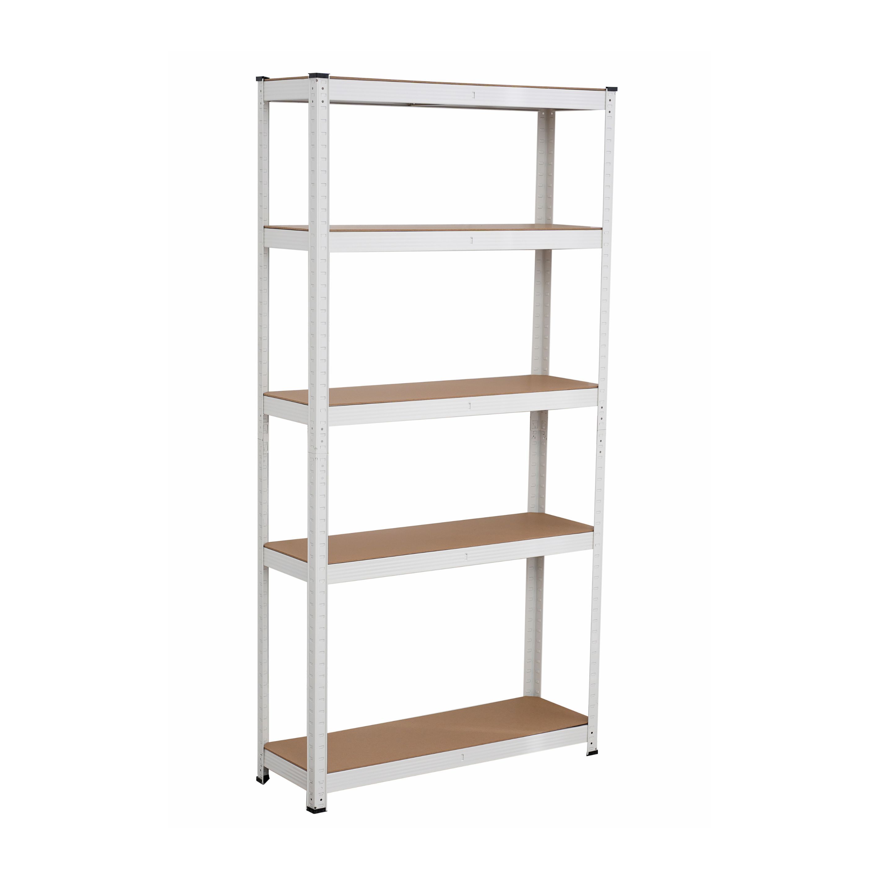Infinity Homeware - 5 Tier Shelving Unit - (White) 90 x 30 x 180cm
