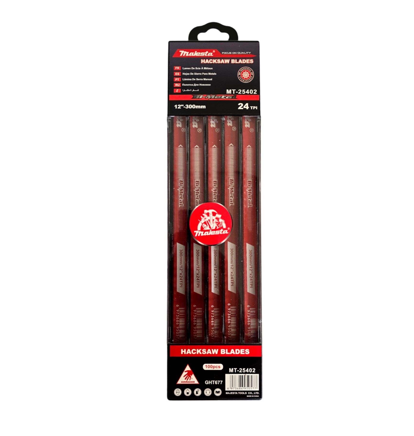 Hacksaw Blades - Bi Metal 100 Pcs 24TPI Majesta