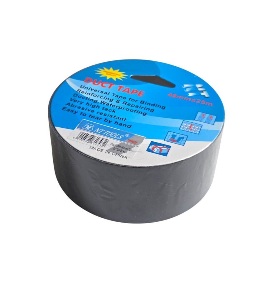NT TOOLS Duct Tape - Gloss Black - 48mm x 25m