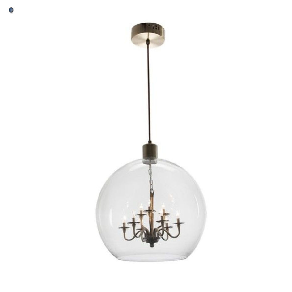 Satin Chrome and Crystal Table Lamp with Hessian Shade