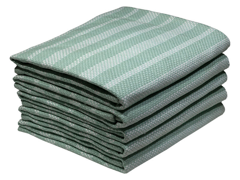 Multipurpose, Easy Fit, Absorbent Kitchen Towel - Design 2345 - 042x072cms - (05 Pc Pack) - Stripes - Muted Lime