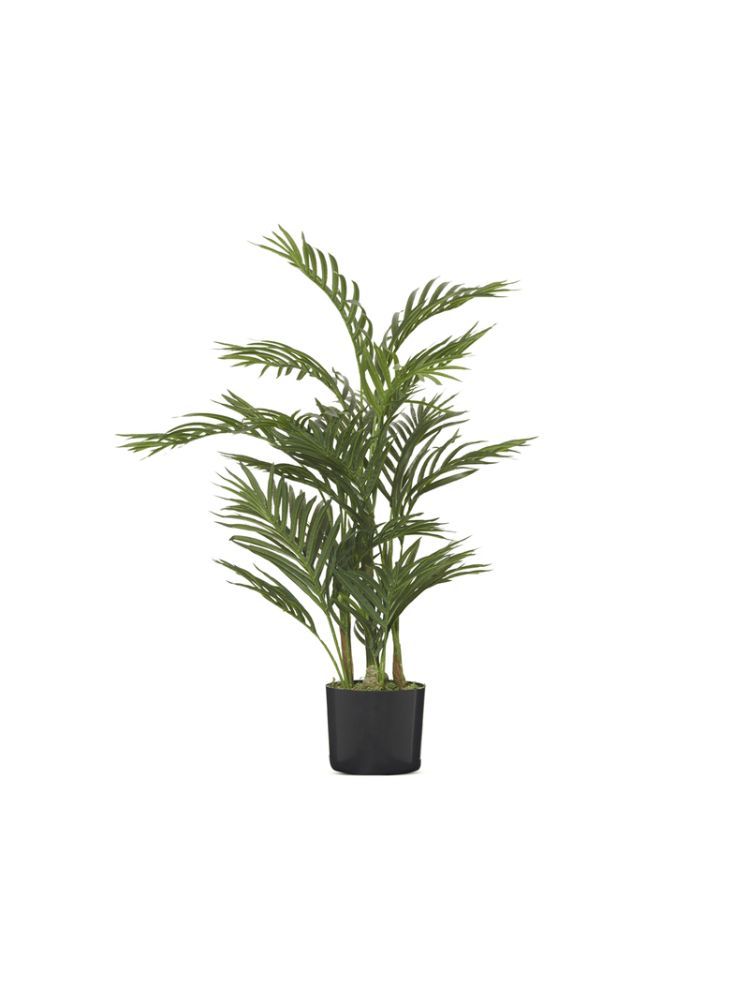 Faux Palm Tree in Plastic Pot – Artificial Indoor Plant 82cm