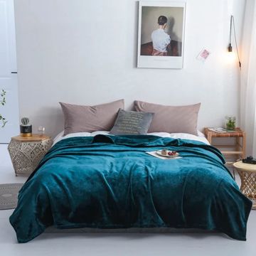 Nu Dekor - Ultra Soft Fleece Throw Blanket - Queen - Teal - 180x200cm
