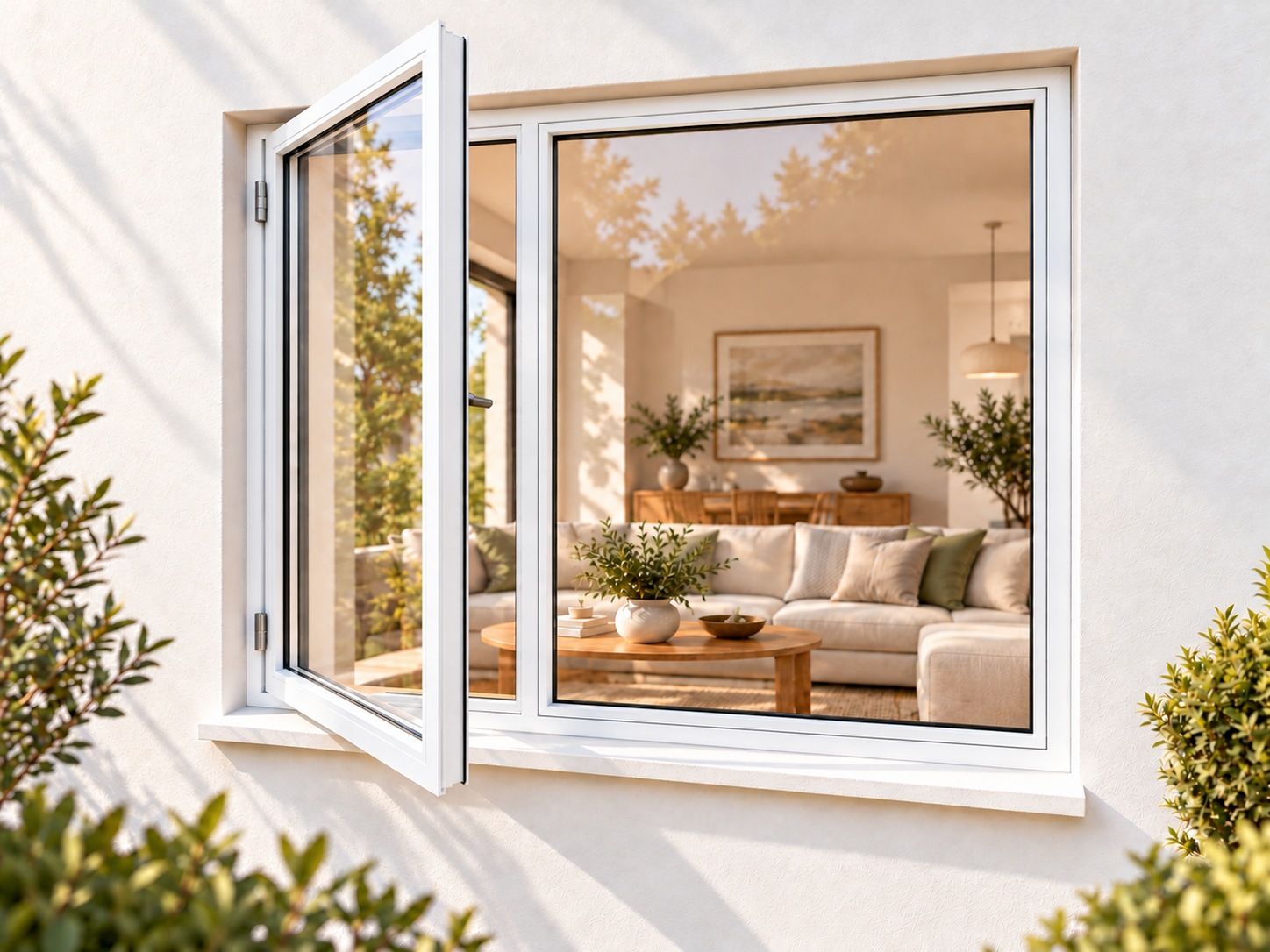 Kenzo Premium Side-Hung Aluminium Window - White, 1800 900 mm, Left Side Opener