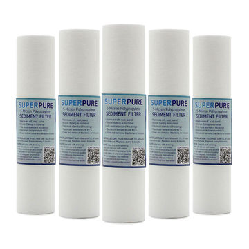 SUPERPURE 10 inch Sediment Water Filter Replacement Cartridge (5-Pack)