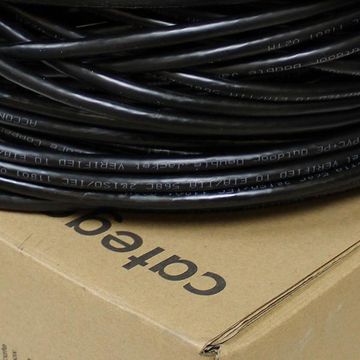 Acconet 100M Roll, Black, Solid Copper, Uv Protected, Stp, Cat5E Cable (Outdoor Use)