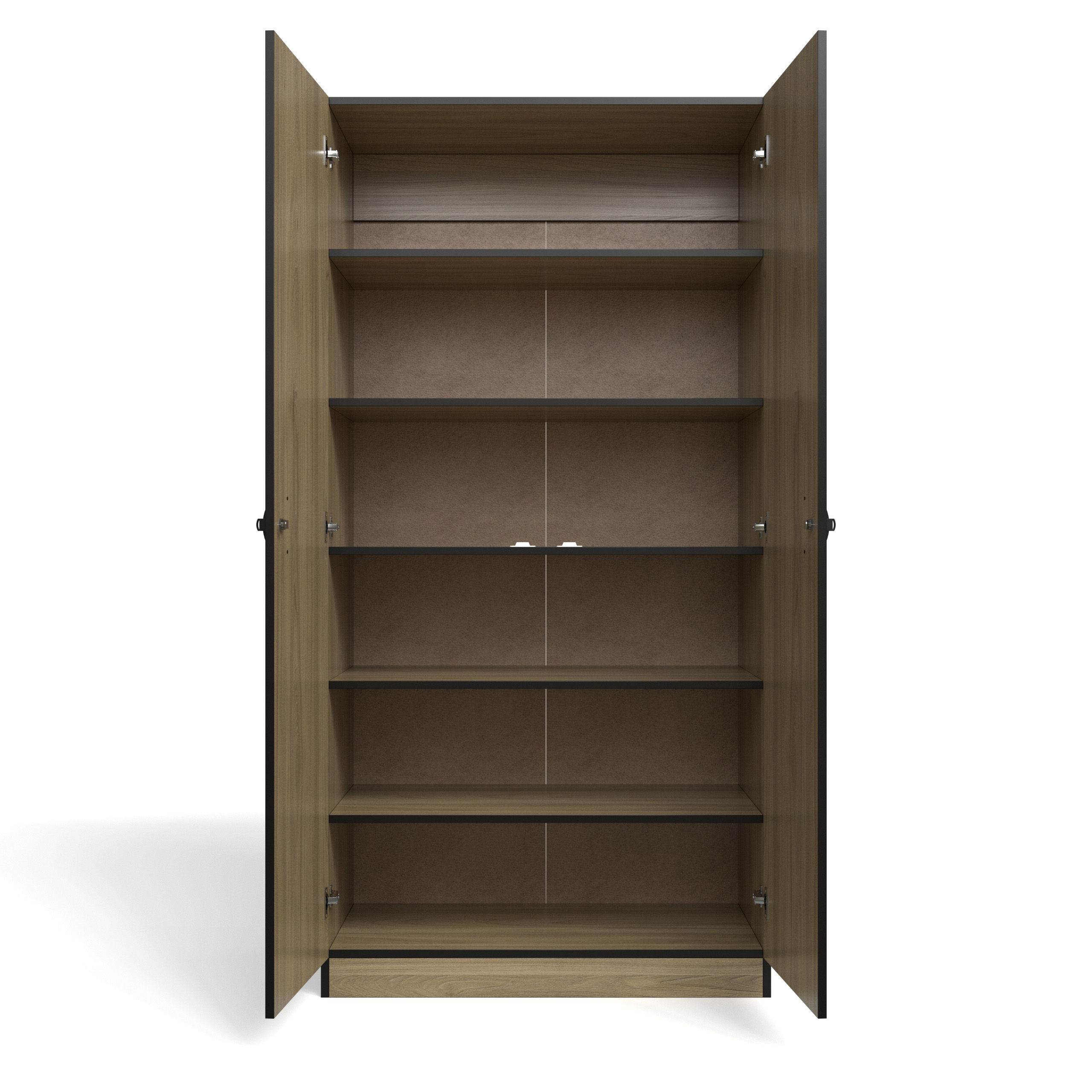 Price Cut - 2 Door Shelving Wardrobe - Swiss Elm