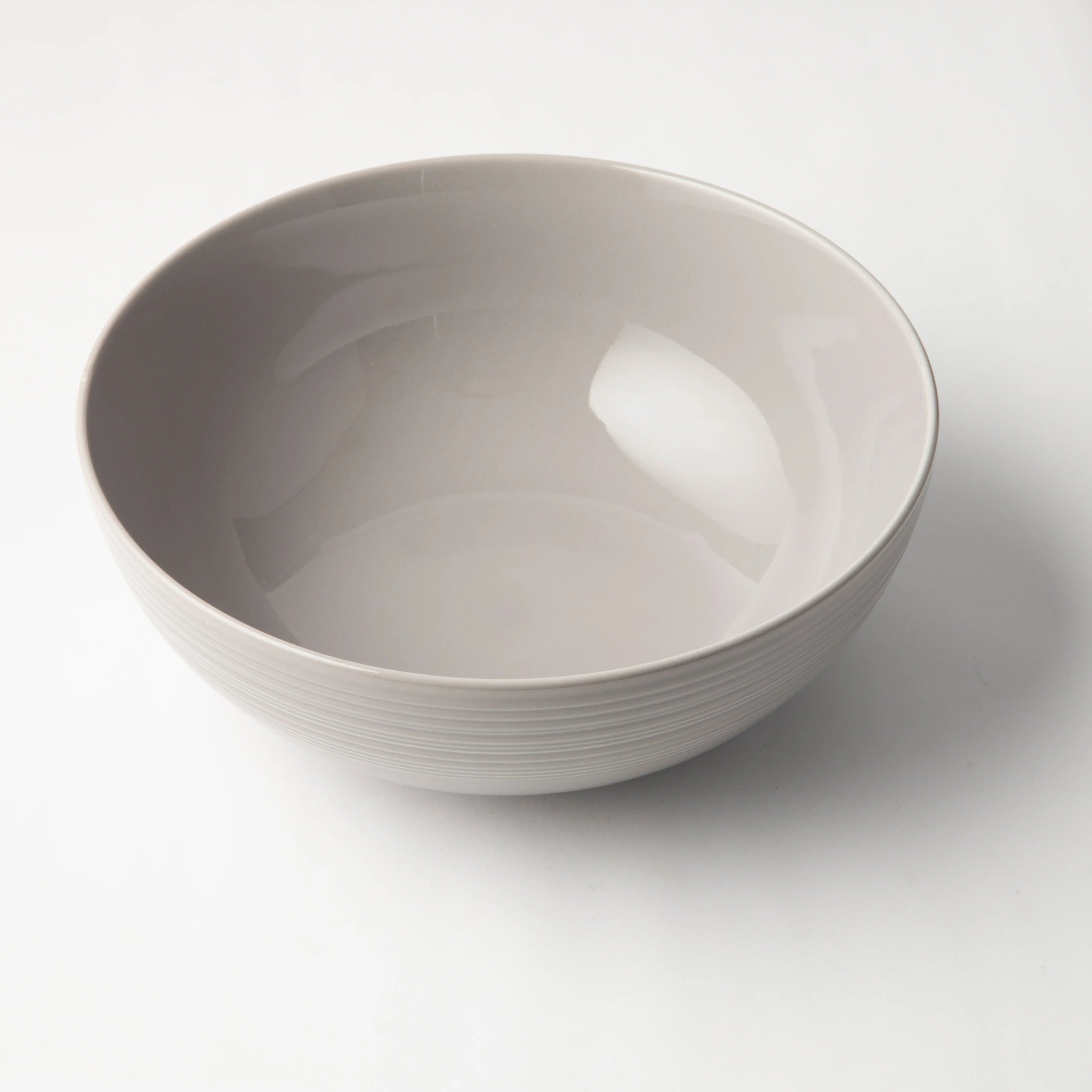 Jenna Clifford - Embossed Lines Light Grey Salad Bowl 25cm