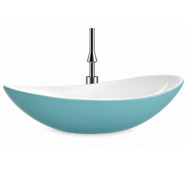 Counter top Ceramic Basin / table top - Zahara - Green&White Matt