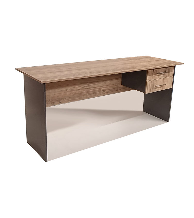 London 2 Drawer Desk 150cm - Sahara & Storm Grey