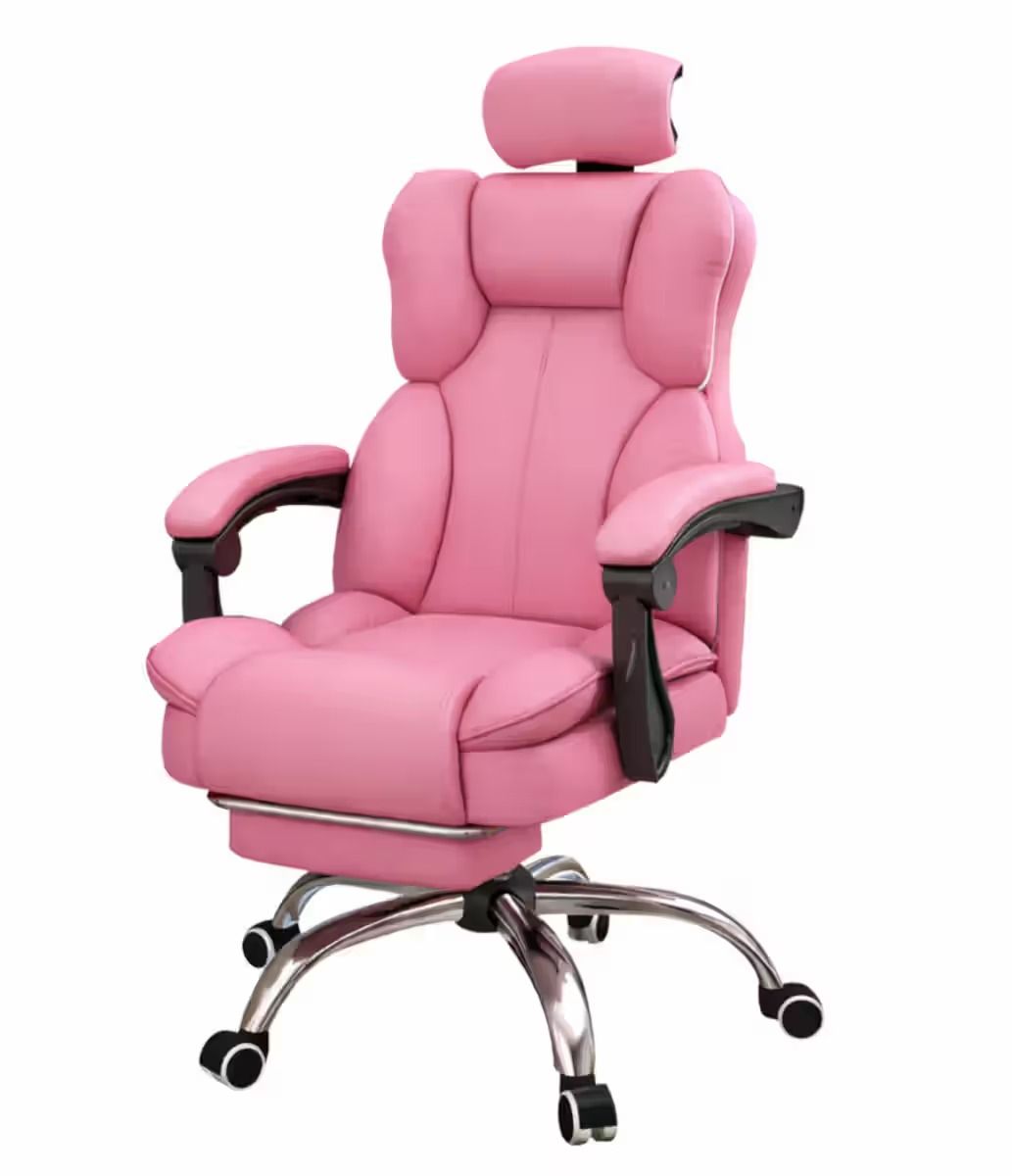 LBM FURN-Luxury Ergonomic Executive Office & Gaming Chair with Footrest - Pink