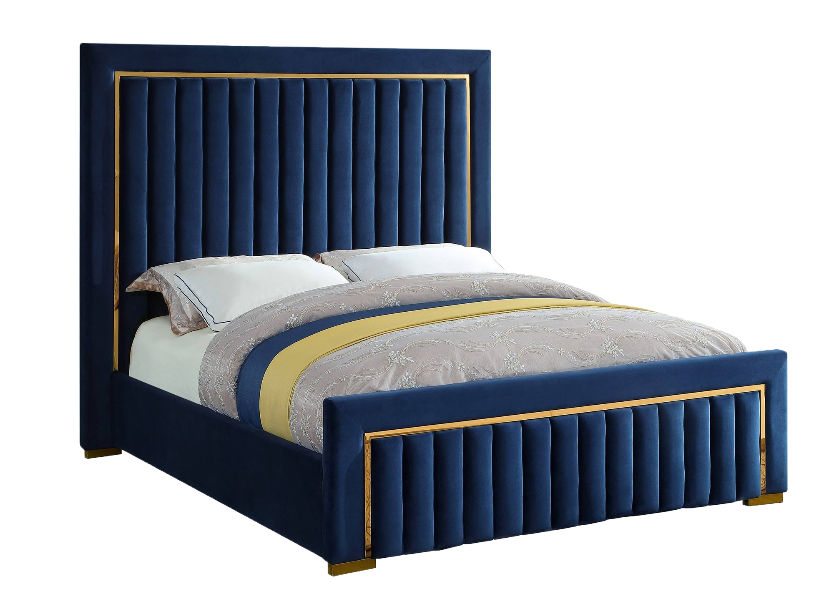 Hope Sleigh Bed Double -Blue