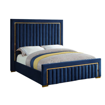 Hope Sleigh Bed Double -Blue