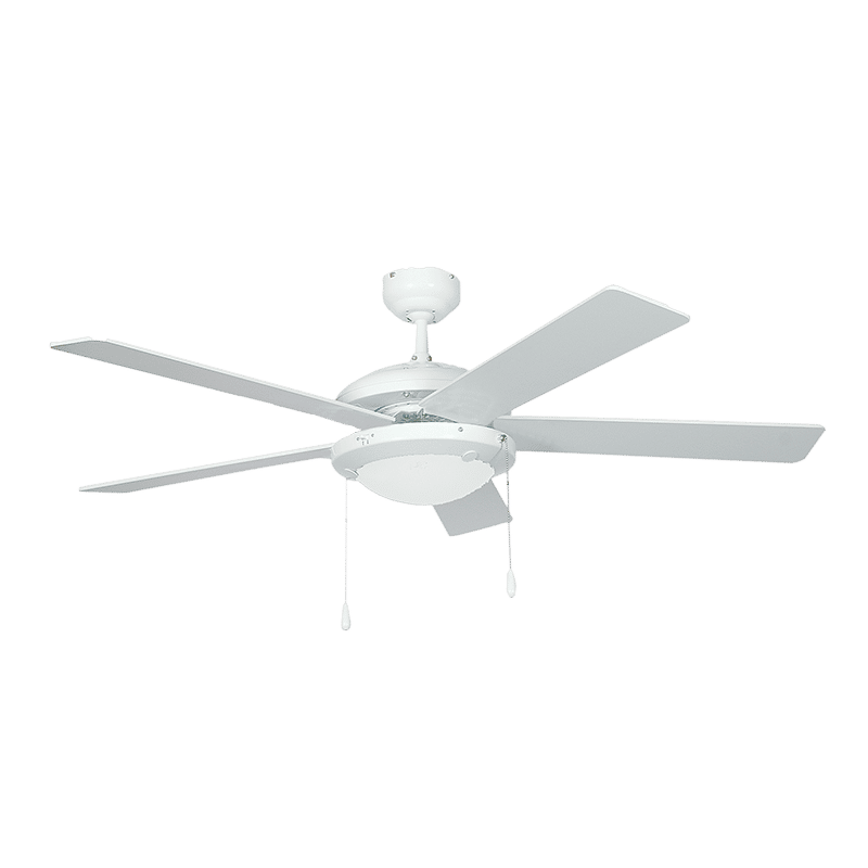 Ceiling fan with a light White