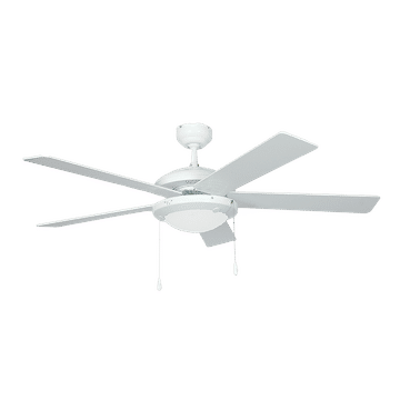 Ceiling fan with a light White