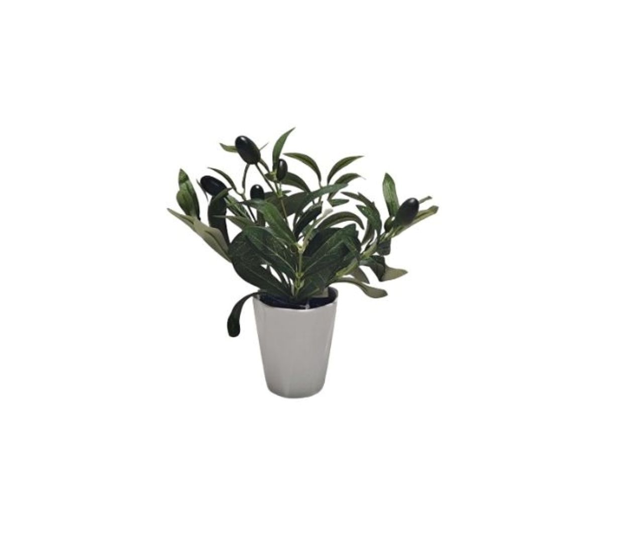 Artificial Ficus Plant in Navy Blue Pot, Indoor Decorative Plant, 24 cm