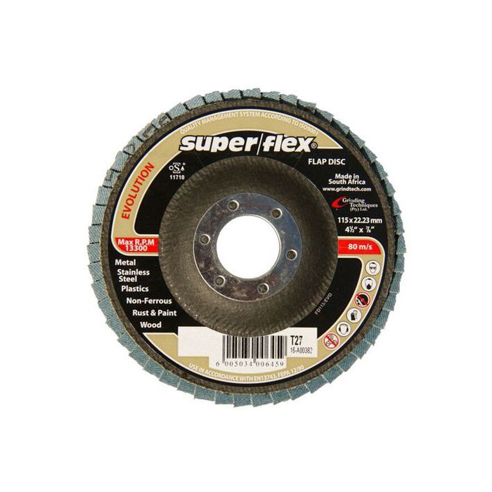 Superflex - Evolution Flap Disc 115X22mm Az40 T27 - 12 Pack