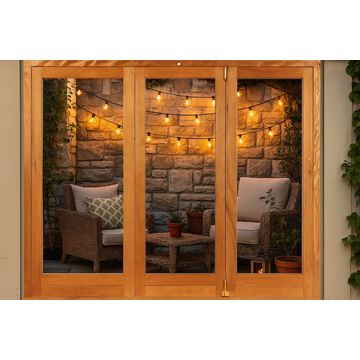 Winsters - FAS5PD3L - Wood Fold A-Side Door 4232X2115cm Natural Open to Left Viewed From Outside