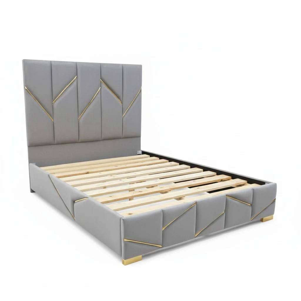 Nu Dekor - Midnight Bed Base & Headboard - Queen - Grey