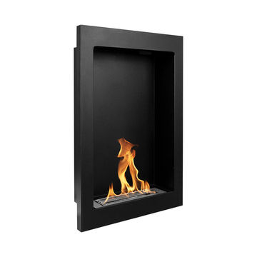 NOVAFLAME - Wall-mounted Bio-Fireplace VERTICAL black structural matte