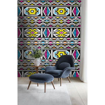 MoTSO DeSIGNED Ndebele African Print Wallpaper Pink