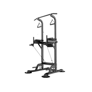 Wall-Mounted Power Tower with Pull-up Bar, Multi-Function Home Gym Equipment, Black