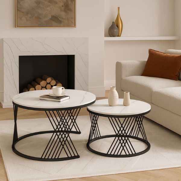 Becca Round Nesting Coffee Table Set