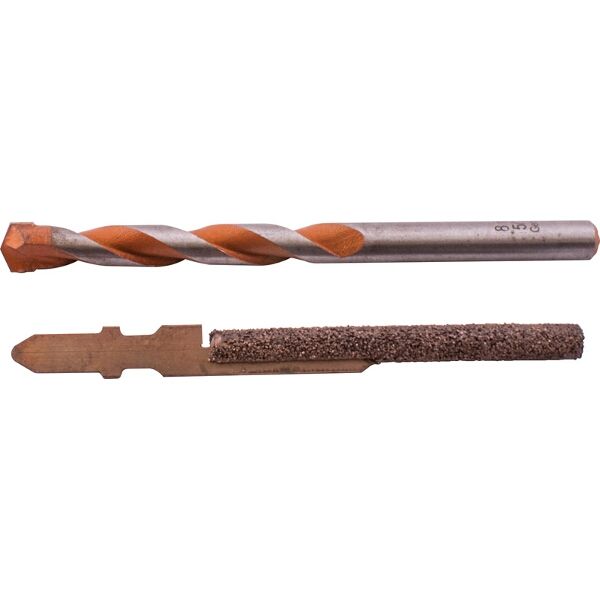 Jigsaw Blade Univ. Set Carbide Rasp 6Mm 100/75 + Drill Bit 6X60X100Mm