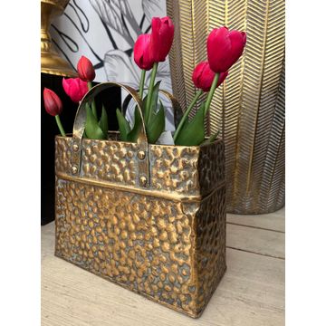 Hand Bag Metal Vase