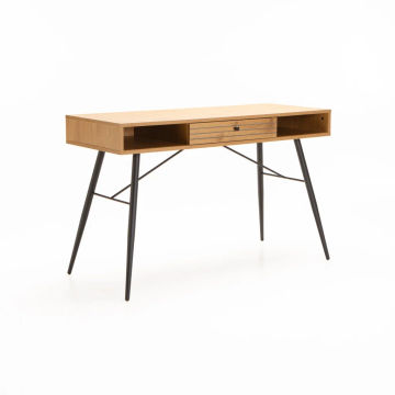 Lyon 120cm Desk – Modern Writing or Computer Table | Wood-Look Finish with Storage Shelf