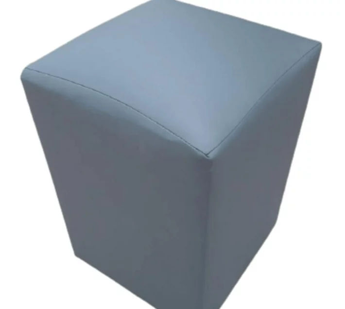 Rectangular Leather Ottoman with Memory Foam Seat Foot Rest Stool - Grey
