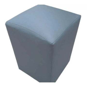Rectangular Leather Ottoman with Memory Foam Seat Foot Rest Stool - Grey