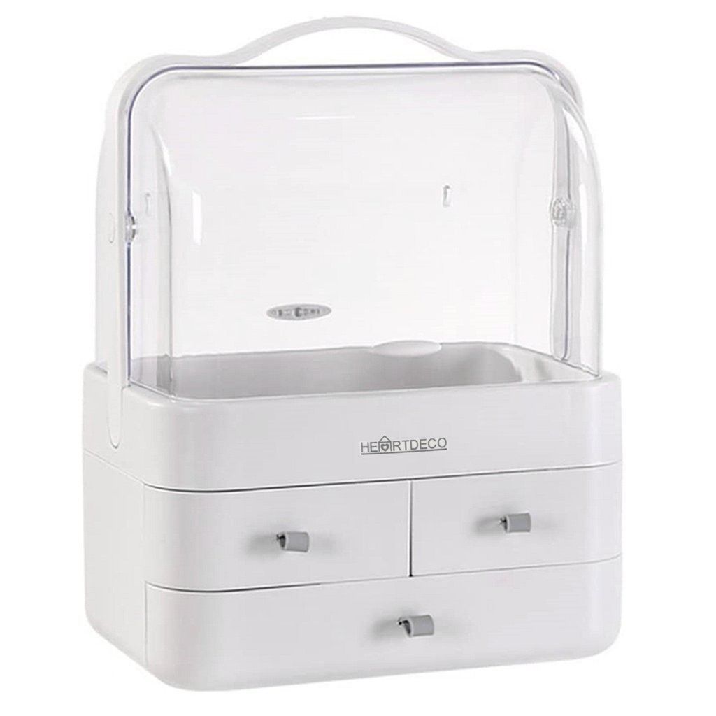 Cosmetic Storage Box with Lid Cover Portable Organizer
