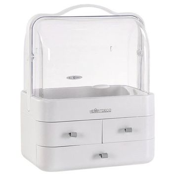 Cosmetic Storage Box with Lid Cover Portable Organizer