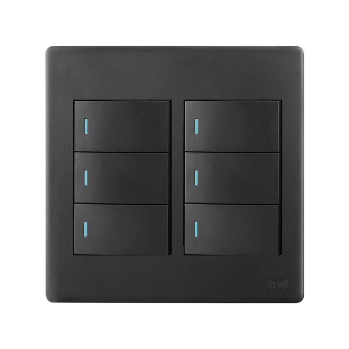 SYNERJI SWITCH DECO 4X4 6-LEVER 1-WAY - Metalic Grey