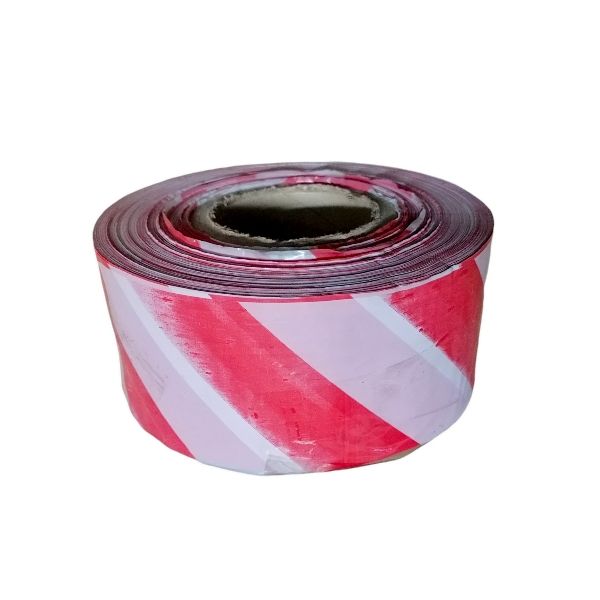 Barrier Tape Red & White 75mm x 500m x10 Rolls