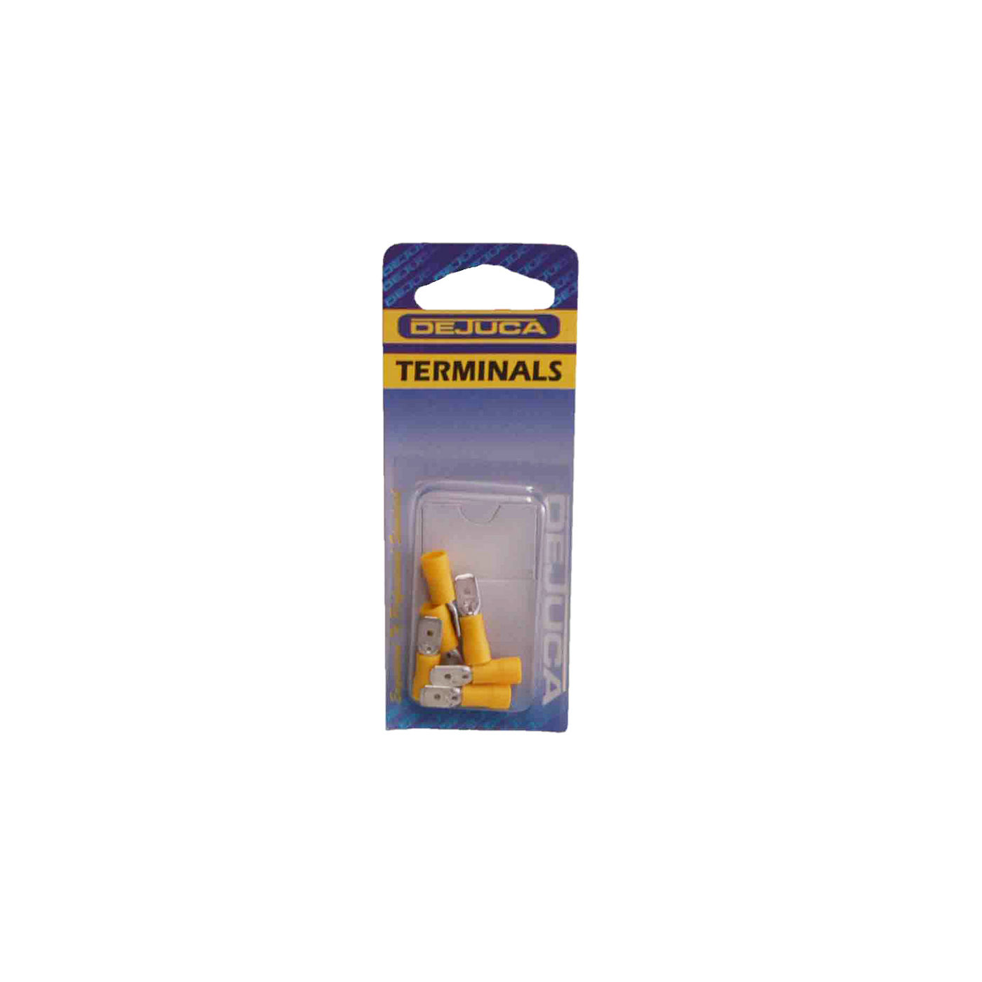 Dejuca - Terminal - Disconnect - Yellow - Male - 6mm - 6/Card - 4 Pack